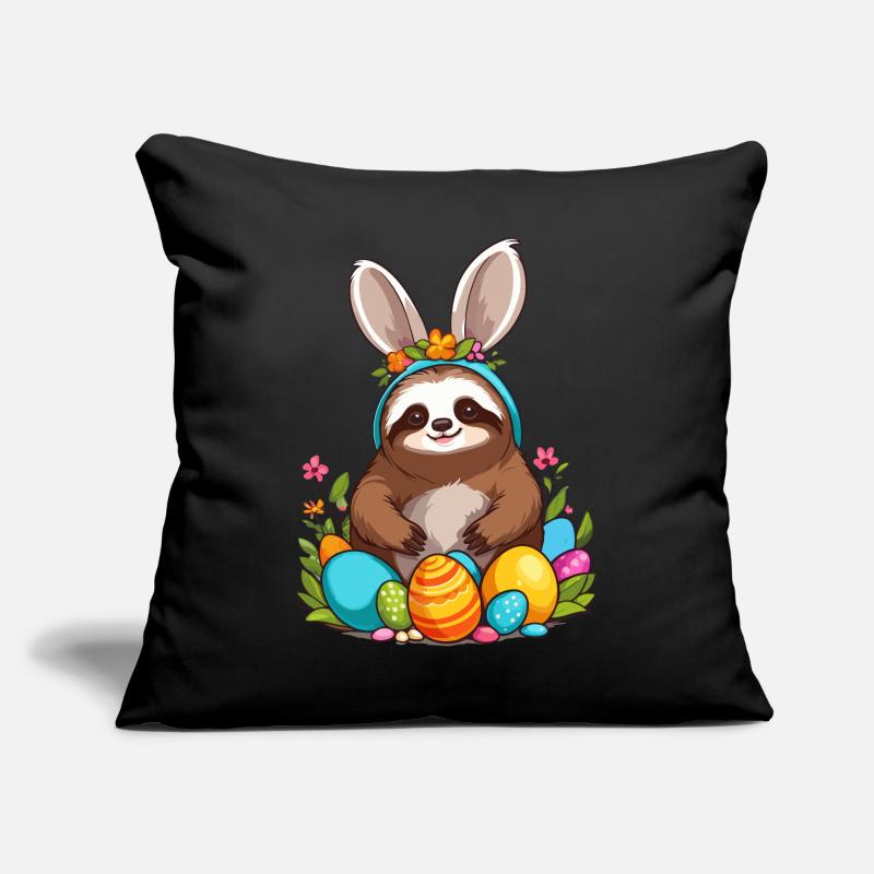 Funny Sloth Easter Bunny Iconic Easter Sofa pillow with filling 45cm x 45cm