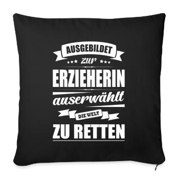 Ausgebildet Zur Erzieherin Abschluss Bestanden - Sofakissen mit Füllung 45 x 45 cm - Schwarz - Vorne