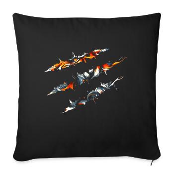 Oeil de tigre griffe Safari Zoo faune Animal - Coussin et housse de 45 x 45 cm - noir - Devant