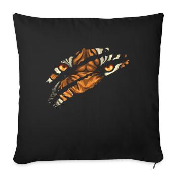 Oeil de tigre griffe Safari Zoo faune Animal - Coussin et housse de 45 x 45 cm - noir - Devant