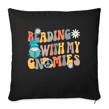 Groovy Reading Librarian Funny Library - Sofa pillow with filling 45cm x 45cm - black - Front