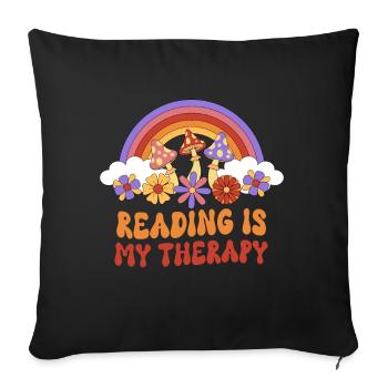 Groovy Reading Librarian Funny Library - Sofa pillow with filling 45cm x 45cm - black - Front