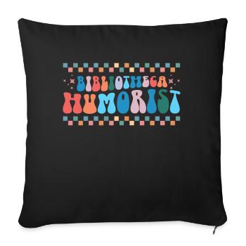 Groovy Reading Librarian Funny Library - Sofa pillow with filling 45cm x 45cm - black - Front