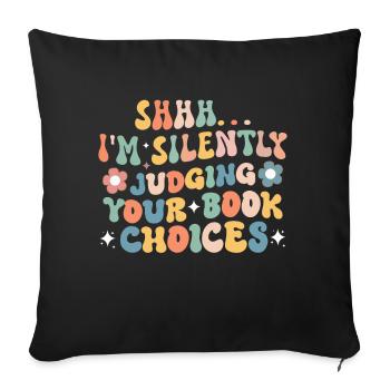 Groovy Reading Librarian Funny Library - Sofa pillow with filling 45cm x 45cm - black - Front