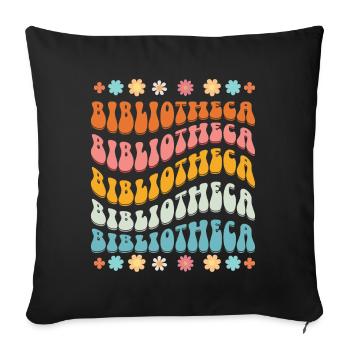 Groovy Reading Librarian Funny Library - Sofa pillow with filling 45cm x 45cm - black - Front