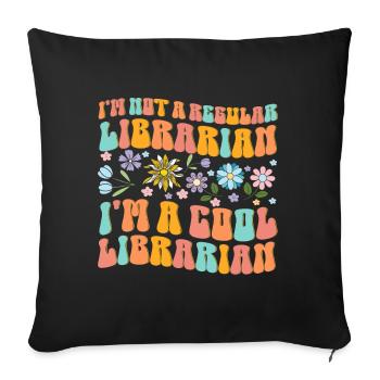 Groovy Reading Librarian Funny Library - Sofa pillow with filling 45cm x 45cm - black - Front