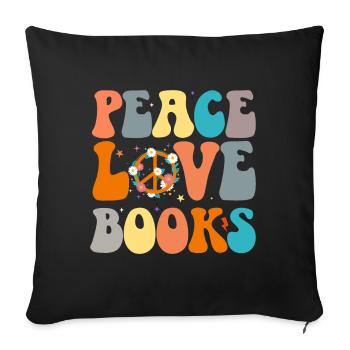 Groovy Reading Librarian Funny Library - Sofa pillow with filling 45cm x 45cm - black - Front