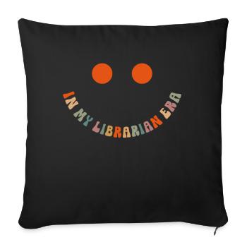 Groovy Reading Librarian Funny Library - Sofa pillow with filling 45cm x 45cm - black - Front