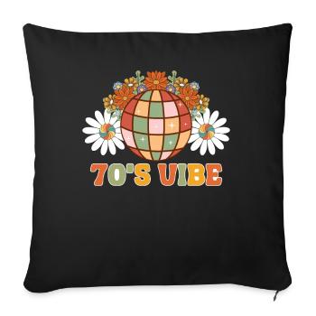 Disco Groovy Hippie des années 70 des années 80 Vintage Seventies - Coussin et housse de 45 x 45 cm - noir - Devant