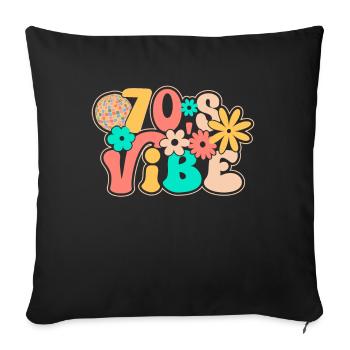 Disco Groovy Hippie des années 70 des années 80 Vintage Seventies - Coussin et housse de 45 x 45 cm - noir - Devant