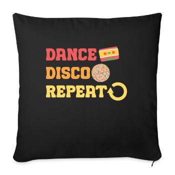 Disco Groovy Hippie des années 70 des années 80 Vintage Seventies - Coussin et housse de 45 x 45 cm - noir - Devant