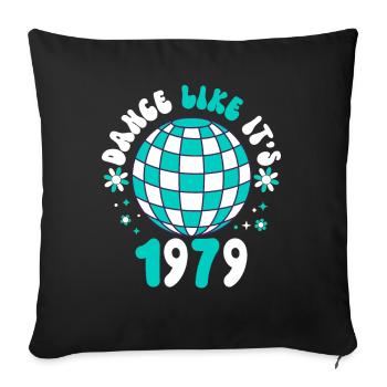 Disco Groovy Hippie des années 70 des années 80 Vintage Seventies - Coussin et housse de 45 x 45 cm - noir - Devant