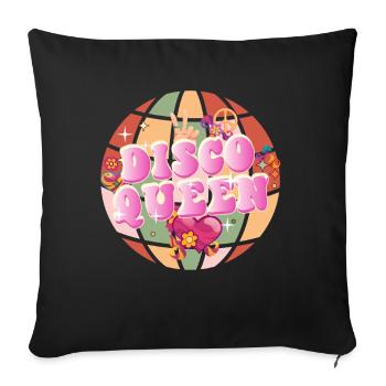 Disco Groovy Hippie des années 70 des années 80 Vintage Seventies - Coussin et housse de 45 x 45 cm - noir - Devant