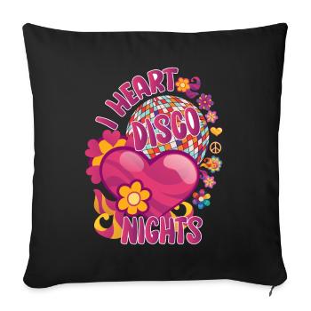 Disco Groovy Hippie des années 70 des années 80 Vintage Seventies - Coussin et housse de 45 x 45 cm - noir - Devant