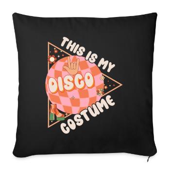 Disco Groovy Hippie des années 70 des années 80 Vintage Seventies - Coussin et housse de 45 x 45 cm - noir - Devant