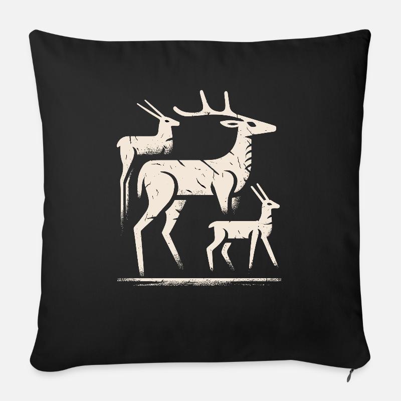 Petroglyph Rock Art Ancient Rock Drawing Indian - Sofakissen mit Füllung 45 x 45 cm - Schwarz