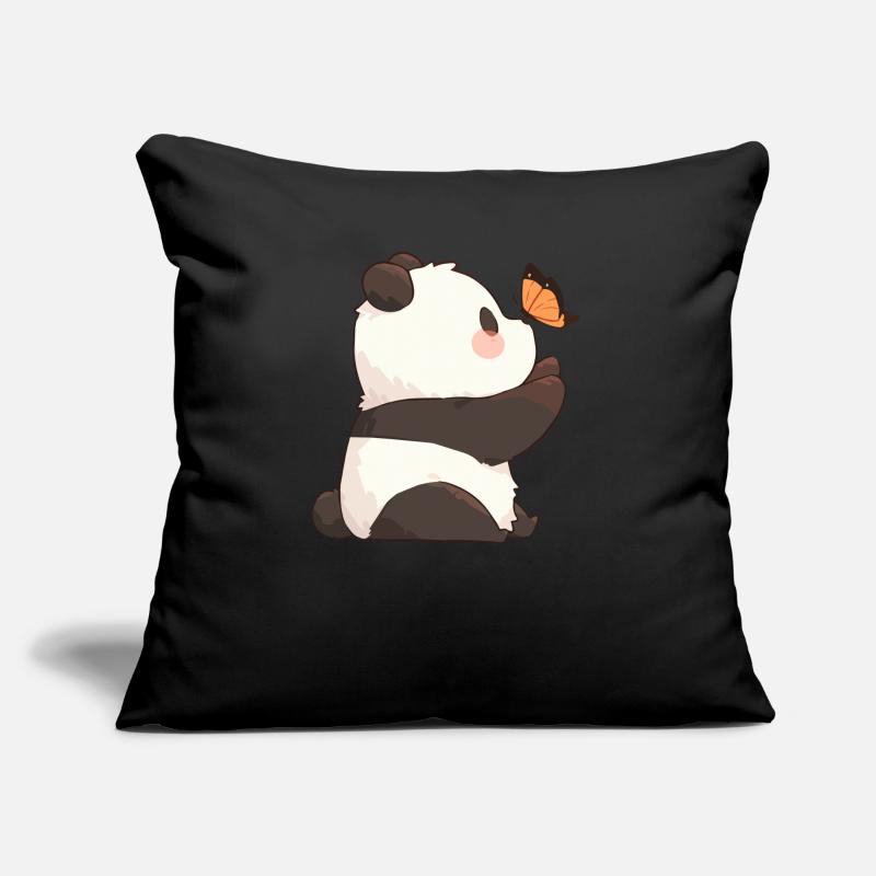 Panda Ours Papillon Panda géant japonais Coussin et housse de 45 x 45 cm