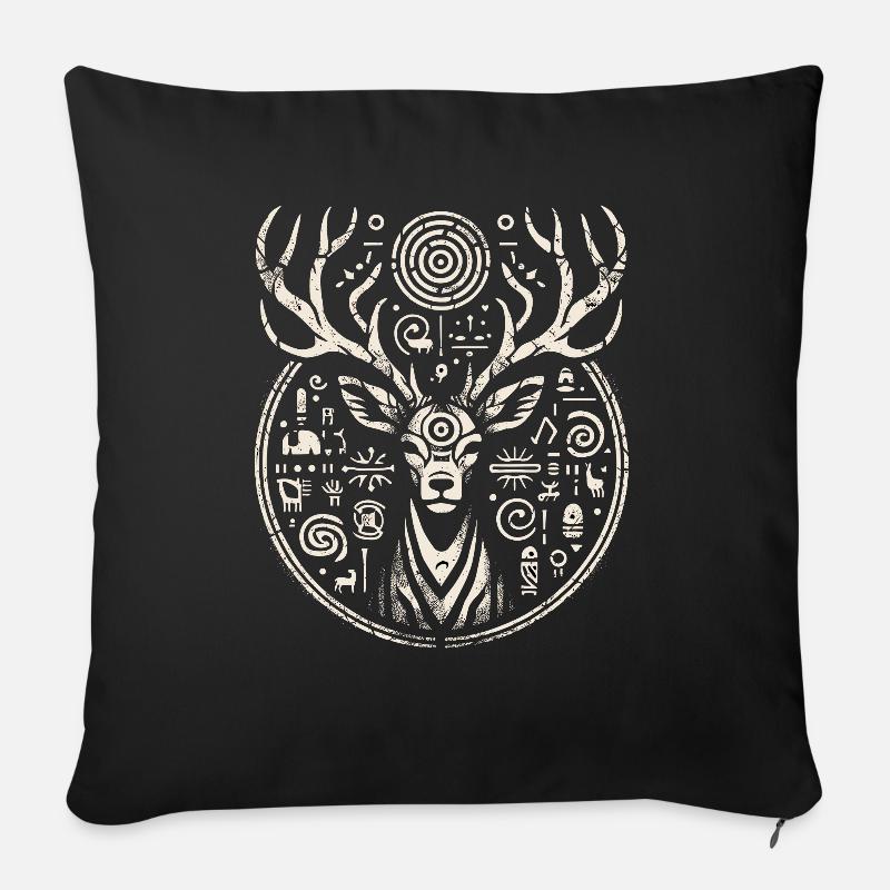 Petroglyph Rock Art Ancient Rock Drawing Indian - Sofakissen mit Füllung 45 x 45 cm - Schwarz