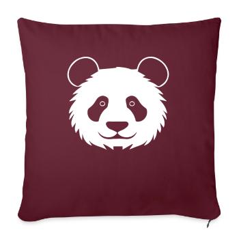 Panda Ours Panda géant japonais - Coussin et housse de 45 x 45 cm - bordeaux - Devant