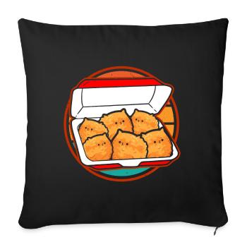 Kitten Nuggets Cute Fast Food Cat Food - Sofa pillow with filling 45cm x 45cm - black - Front
