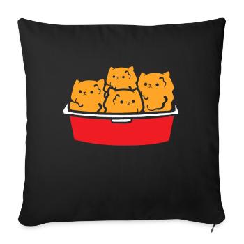 Kitten Nuggets Cute Fast Food Cat Food - Sofa pillow with filling 45cm x 45cm - black - Front