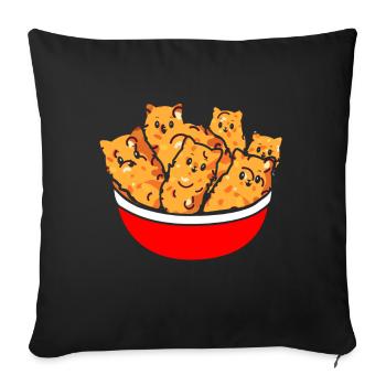 Kitten Nuggets Cute Fast Food Cat Food - Sofa pillow with filling 45cm x 45cm - black - Front