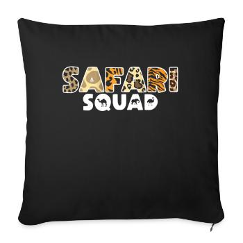 African Safari Zoo Safari Animal Pattern Print - Sofa pillow with filling 45cm x 45cm - black - Front