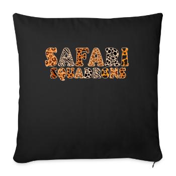 African Safari Zoo Safari Animal Pattern Print - Sofa pillow with filling 45cm x 45cm - black - Front