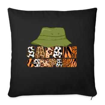 African Safari Zoo Safari Animal Pattern Print - Sofa pillow with filling 45cm x 45cm - black - Front
