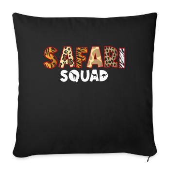 African Safari Zoo Safari Animal Pattern Print - Sofa pillow with filling 45cm x 45cm - black - Front