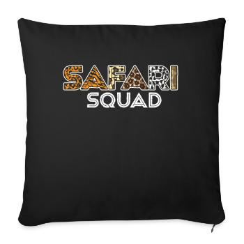 African Safari Zoo Safari Animal Pattern Print - Sofa pillow with filling 45cm x 45cm - black - Front