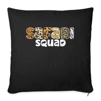 African Safari Zoo Safari Animal Pattern Print - Sofa pillow with filling 45cm x 45cm - black - Front