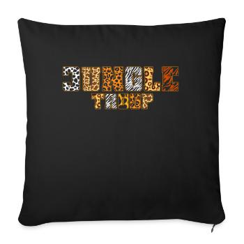 African Safari Zoo Safari Animal Pattern Print - Sofa pillow with filling 45cm x 45cm - black - Front
