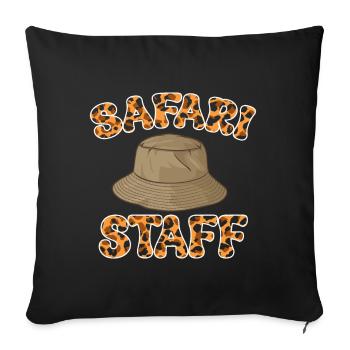 African Safari Zoo Safari Animal Pattern Print - Sofa pillow with filling 45cm x 45cm - black - Front