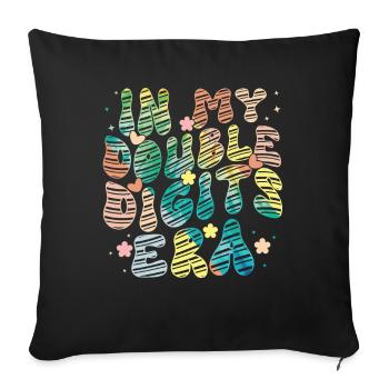 Double Digit Birthday Decoration Girls 10 - Sofa pillow with filling 45cm x 45cm - black - Front
