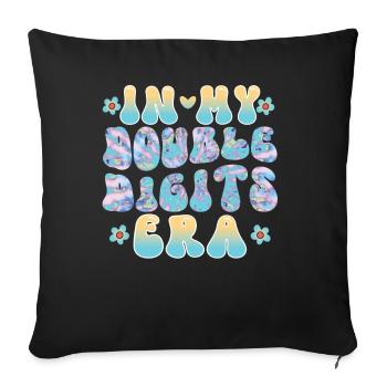 Double Digit Birthday Decoration Girls 10 - Sofa pillow with filling 45cm x 45cm - black - Front