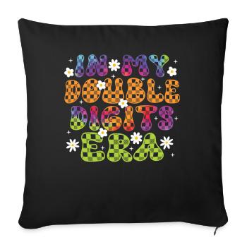 Double Digit Birthday Decoration Girls 10 - Sofa pillow with filling 45cm x 45cm - black - Front