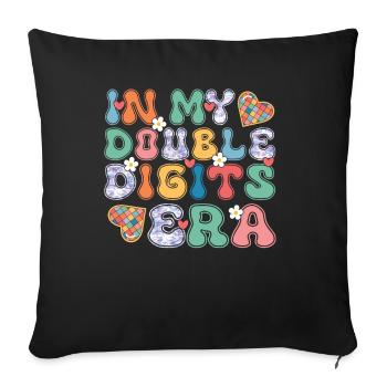 Double Digit Birthday Decoration Girls 10 - Sofa pillow with filling 45cm x 45cm - black - Front