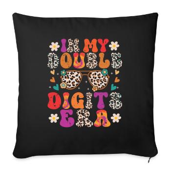 Décoration d’anniversaire à deux chiffres filles 10 - Coussin et housse de 45 x 45 cm - noir - Devant