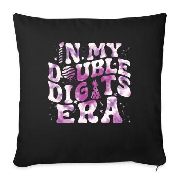 Décoration d’anniversaire à deux chiffres filles 10 - Coussin et housse de 45 x 45 cm - noir - Devant