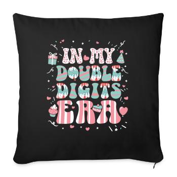 Double Digit Birthday Decoration Girls 10 - Sofa pillow with filling 45cm x 45cm - black - Front