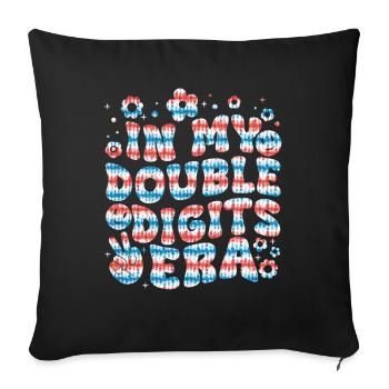 Double Digit Birthday Decoration Girls 10 - Sofa pillow with filling 45cm x 45cm - black - Front