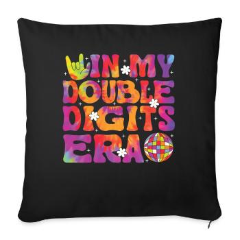 Double Digit Birthday Decoration Girls 10 - Sofa pillow with filling 45cm x 45cm - black - Front