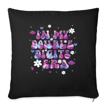 Décoration d’anniversaire à deux chiffres filles 10 - Coussin et housse de 45 x 45 cm - noir - Devant