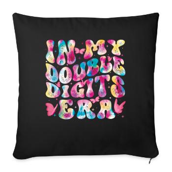 Double Digit Birthday Decoration Girls 10 - Sofa pillow with filling 45cm x 45cm - black - Front