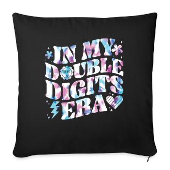 Décoration d’anniversaire à deux chiffres filles 10 - Coussin et housse de 45 x 45 cm - noir - Devant