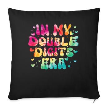 Double Digit Birthday Decoration Girls 10 - Sofa pillow with filling 45cm x 45cm - black - Front
