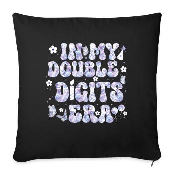 Double Digit Birthday Decoration Girls 10 - Sofa pillow with filling 45cm x 45cm - black - Front
