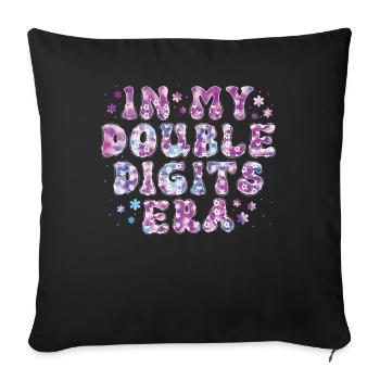 Décoration d’anniversaire à deux chiffres filles 10 - Coussin et housse de 45 x 45 cm - noir - Devant