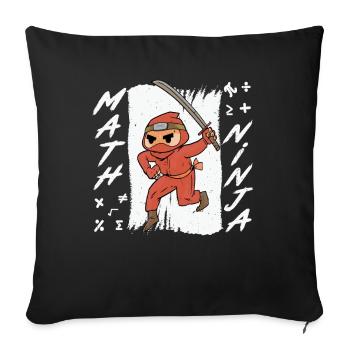 Drôle Math Ninja Mathématiques Geek Nombres - Coussin et housse de 45 x 45 cm - noir - Devant